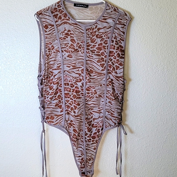 Sheer Leopard string body suit - Picture 1 of 4